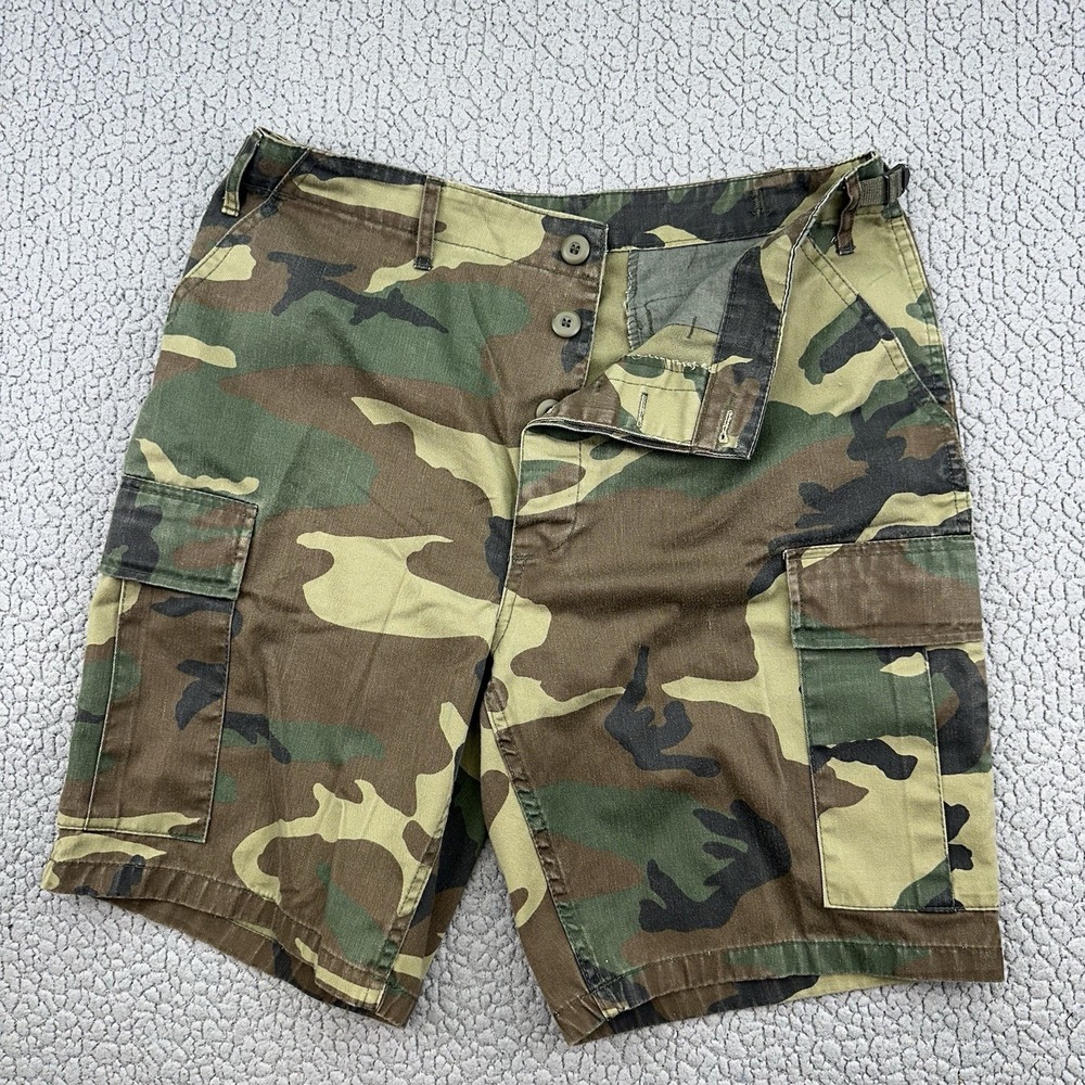 Rothco BDU Medium 34 Woodland Camo Cargo Combat Tactical Military Shorts